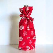 Load image into Gallery viewer, Reusable Kalamkari Cotton Bottle Gift Bags, Ethically Handmade in India