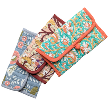 Load image into Gallery viewer, Quilted Block Printed Cotton Pouches