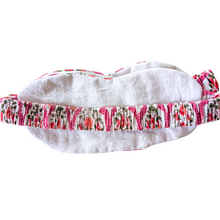 Load image into Gallery viewer, Pink block printed cotton sleep eye mask with drawstring pouch, ethically handmade in India (Copy)