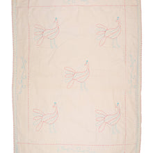 Load image into Gallery viewer, Pink quilt with embroidered dragonfly designs on a white background