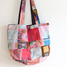 Load image into Gallery viewer, Colourful Sari Patchwork Tote Bags, Large Fair Trade Cotton Market Bags