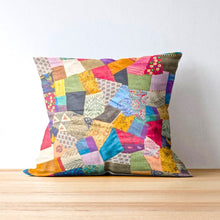 Load image into Gallery viewer, Handmade Patchwork Sari Cushion Cover