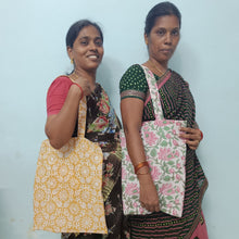 Load image into Gallery viewer, Block Printed Cotton Tote Bag: Ethically Handmade in India