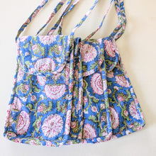 Load image into Gallery viewer, Blue Block-Printed Crossbody Mobile Phone Cell Phone Bag With Slim Pocket