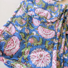Load image into Gallery viewer, Blue Block-Printed Crossbody Mobile Phone Cell Phone Bag With Slim Pocket