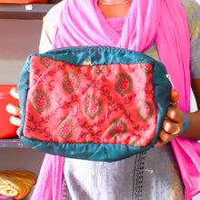 Load image into Gallery viewer, Large colourful upcycled sari box pouches