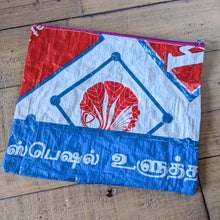 Load image into Gallery viewer, Recycled rice bag zipper pouches