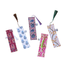 Load image into Gallery viewer, Block Printed Fabric Bookmarks with Tassel, Ethically Handmade in India