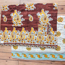 Load image into Gallery viewer, Kantha cotton sari placemats, handmade, set of 2, table mats, reversible