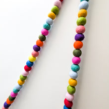 Load image into Gallery viewer, Colorful felt ball necklace on a white background