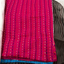 Load image into Gallery viewer, Cotton sari cushion cover with kantha stitching - Shakti.ism | शक्तिवाद