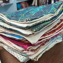 Load image into Gallery viewer, Cotton sari cushion cover with kantha stitching - Shakti.ism | शक्तिवाद