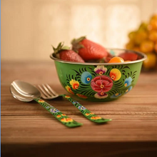 Load image into Gallery viewer, Hand-Painted Stainless Steel Tablespoons with Floral Patterns