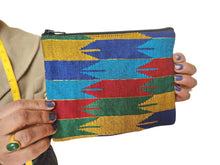 Load image into Gallery viewer, Dhaka pouch, ethically handwoven in Nepal - Shakti.ism | शक्तिवाद