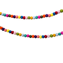 Load image into Gallery viewer, Colorful felt ball garland on a plain background
