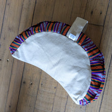 Load image into Gallery viewer, Half-moon meditation cushion cover with strap, yoga bolster pillow handmade in Nepal