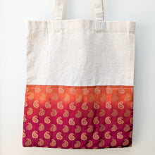 Load image into Gallery viewer, Half sari, half cotton tote bag, ethically handmade in India