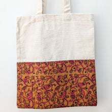 Load image into Gallery viewer, Half sari, half cotton tote bag, ethically handmade in India