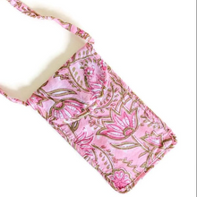 Load image into Gallery viewer, close up view of pink mobile purse