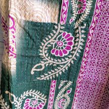Load image into Gallery viewer, close up mini kantha blanket