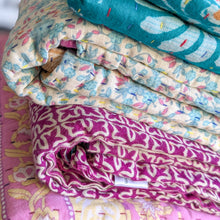 Load image into Gallery viewer, stack of kantha blankets