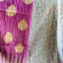 Load image into Gallery viewer, close up mini kantha quilt