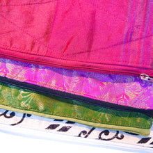 Load image into Gallery viewer, Colourful quilted upcycled sari pouches