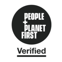People and Planet First Verified logo on a white background