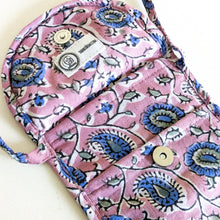Load image into Gallery viewer, Lavender Block-Printed Crossbody Mobile Phone Cell Phone Bag With Slim Pocket