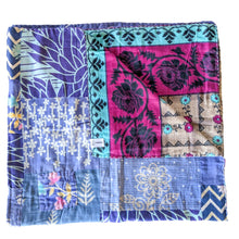Load image into Gallery viewer, sari patchwork blanket, folded