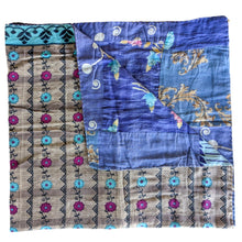 Load image into Gallery viewer, sari patchwork blanket, folded