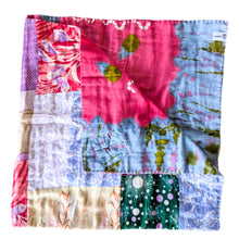 Load image into Gallery viewer, sari patchwork blanket, folded