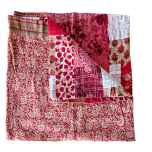Load image into Gallery viewer, sari patchwork blanket, folded