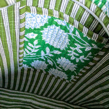 Load image into Gallery viewer, Quilted Market Tote Bags: Colourful Screen Printed Kantha Tote Bags, Ethically Handmade in India