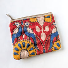 Load image into Gallery viewer, Indian Kalamkari Cotton Coin Purses with Upcycled Sari Lining
