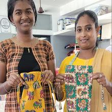 Load image into Gallery viewer, Reusable Kalamkari Cotton Bottle Gift Bags, Ethically Handmade in India - Shakti.ism | शक्तिवाद