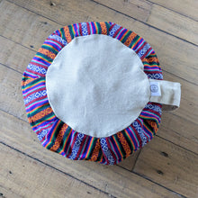 Load image into Gallery viewer, Round meditation cushion cover with strap, yoga bolster pillowcase handmade in Nepal