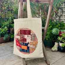 Load image into Gallery viewer, Sari patchwork cotton tote bag - Shakti.ism | शक्तिवाद
