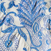 Load image into Gallery viewer, close up view of block printed pouch