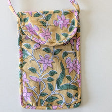 Load image into Gallery viewer, yellow block print mobile purse