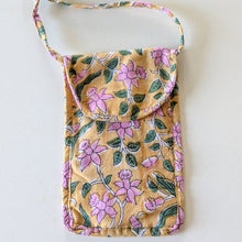 Load image into Gallery viewer, yellow block print mobile purse