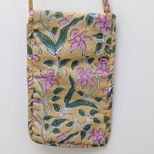 Load image into Gallery viewer, yellow block print mobile purse