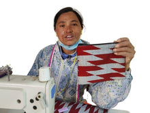 Load image into Gallery viewer, Dhaka pouch, ethically handwoven in Nepal - Shakti.ism | शक्तिवाद