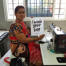Load image into Gallery viewer, Flat bottom upcycled sari pouch - Shakti.ism | शक्तिवाद