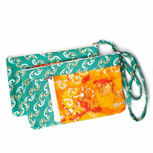 Load image into Gallery viewer, Sari wristlet clutch with mobile pocket