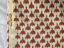 Load image into Gallery viewer, Hand block printed scarf, Indian cotton, red yellow flowers - Shakti.ism | शक्तिवाद