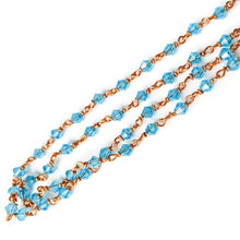 Load image into Gallery viewer, Handmade glass beaded necklace with copper wire, light blue beads
