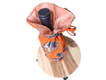 Load image into Gallery viewer, Reusable Kalamkari Cotton Pouch, Bottle Gift Bag, Orange - Shakti.ism | शक्तिवाद