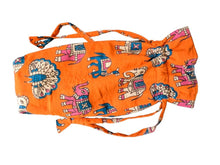 Load image into Gallery viewer, Reusable Kalamkari Cotton Pouch, Bottle Gift Bag, Orange - Shakti.ism | शक्तिवाद