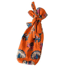 Load image into Gallery viewer, Reusable Kalamkari Cotton Pouch, Bottle Gift Bag, Orange - Shakti.ism | शक्तिवाद
